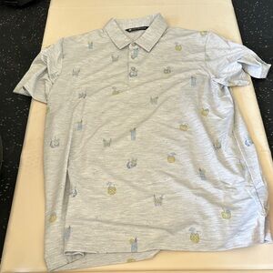 Travis Mathew Light Gray Polo with Fun Patterns